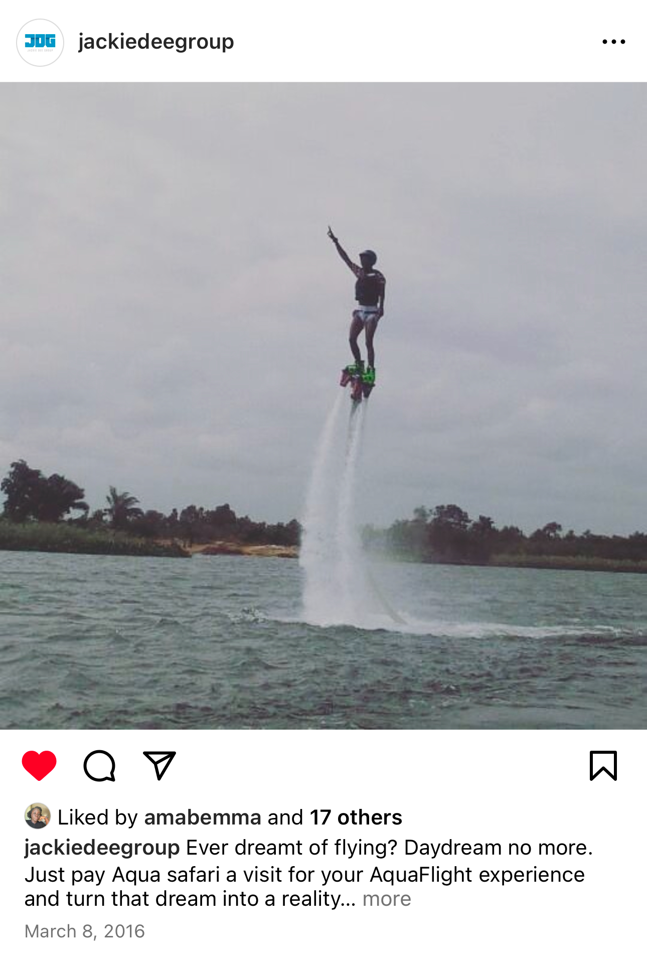 Hydroflight demonstration at Aqua Safari Resort in Ghana